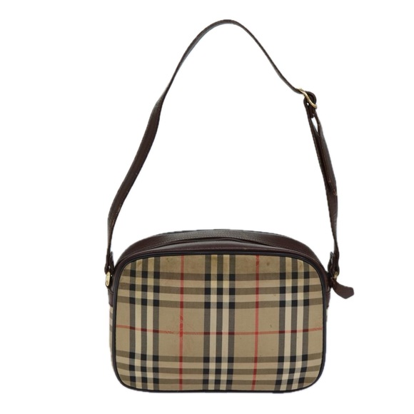 Burberrys Nova Check Blue Label Hand Bag Canvas Black Auth ti1774 - Picture 2 of 16